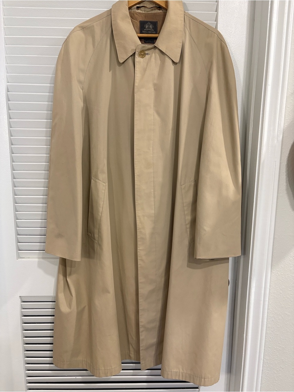 Maus & Hoffman Tan Raincoat Trench Coat Men’s Classic Minimalist Made in Denmark